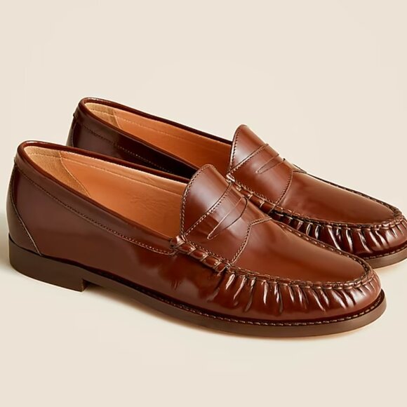 J. Crew Leather Winona Penny Loafers Brown 9 - Picture 3 of 9